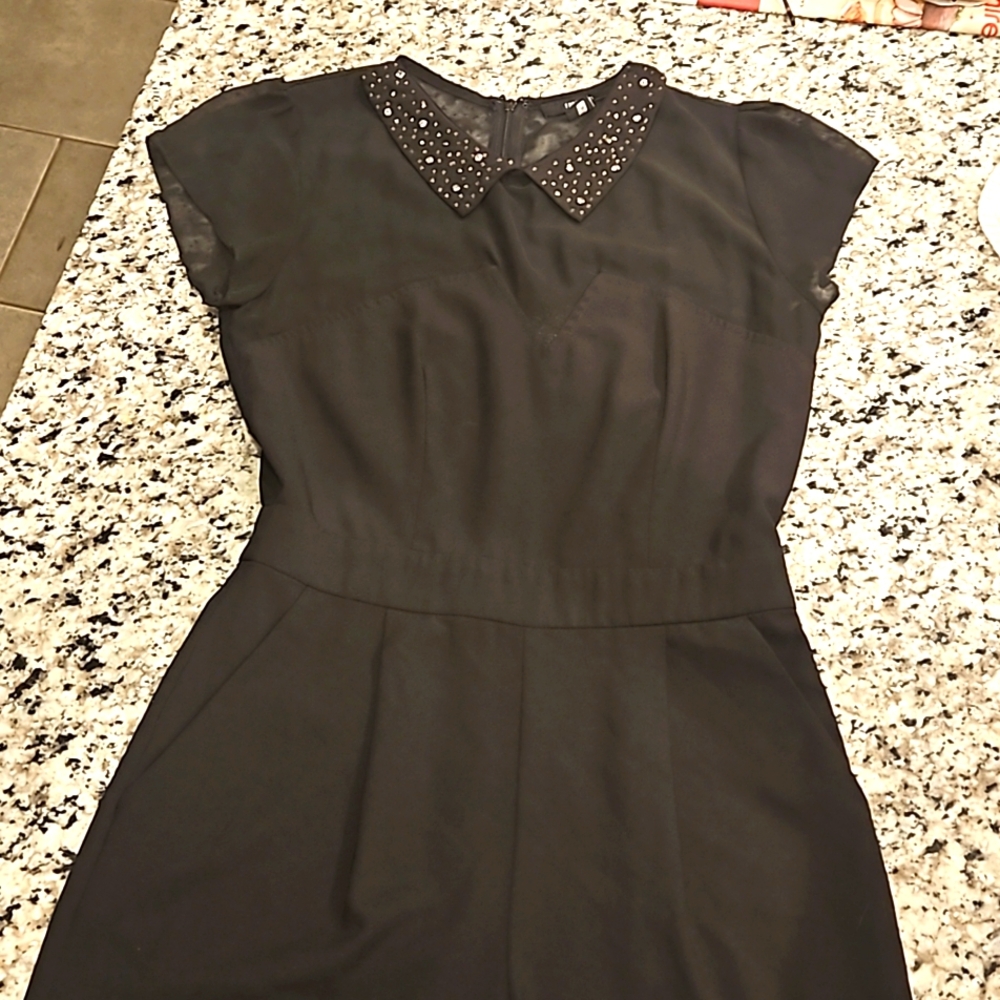 Forever 21, Romper, Jeweled neck, zipper back